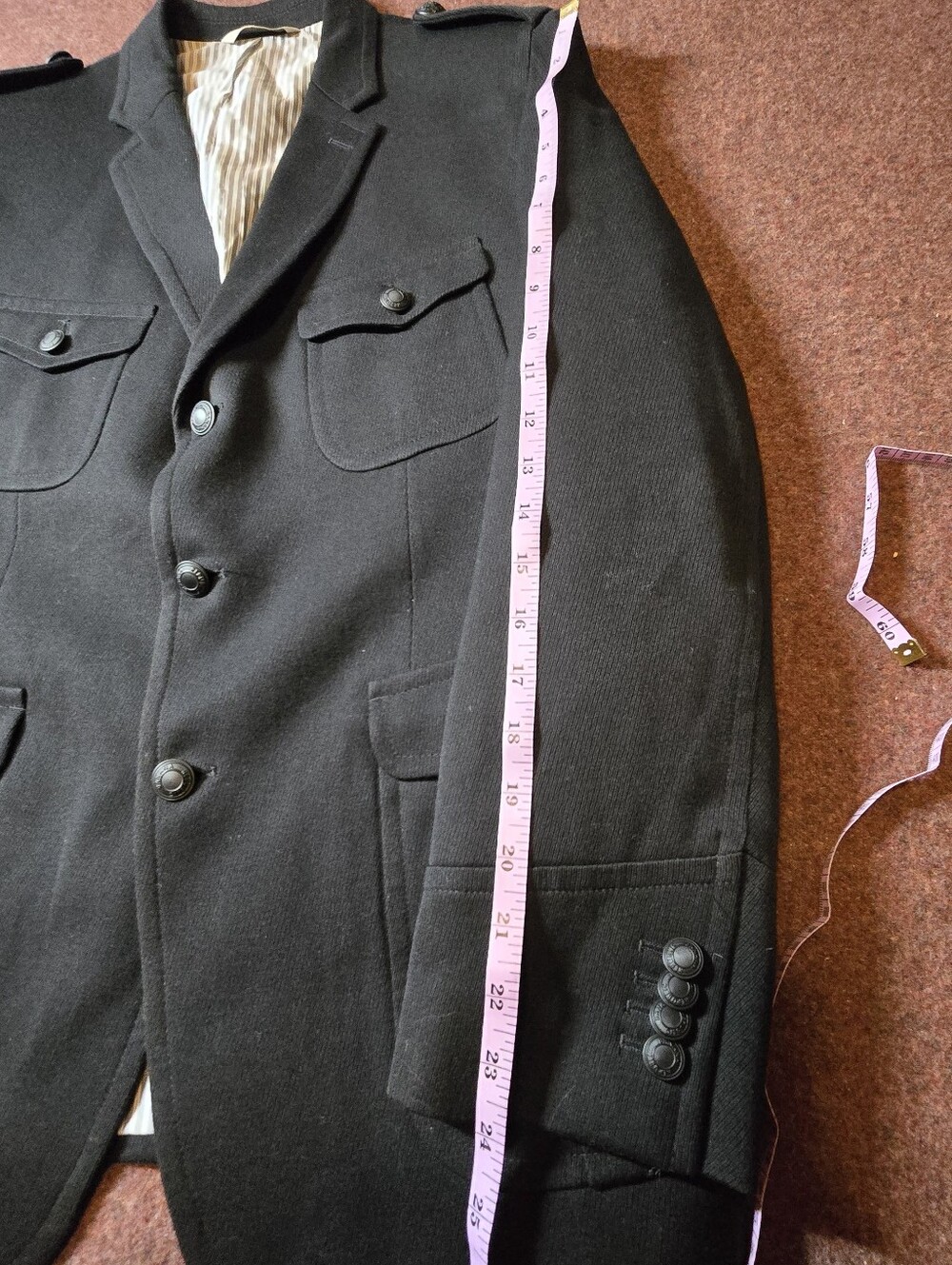 Banana Republic Heritage Military Blazer In Black 42S - Picture 6 of 13